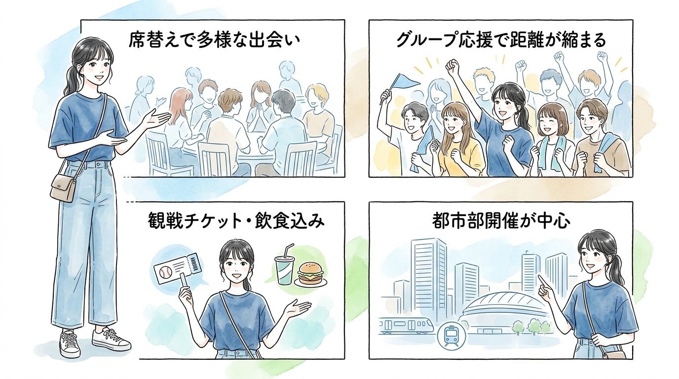 観戦イベント型の街コンが野球好きに選ばれている