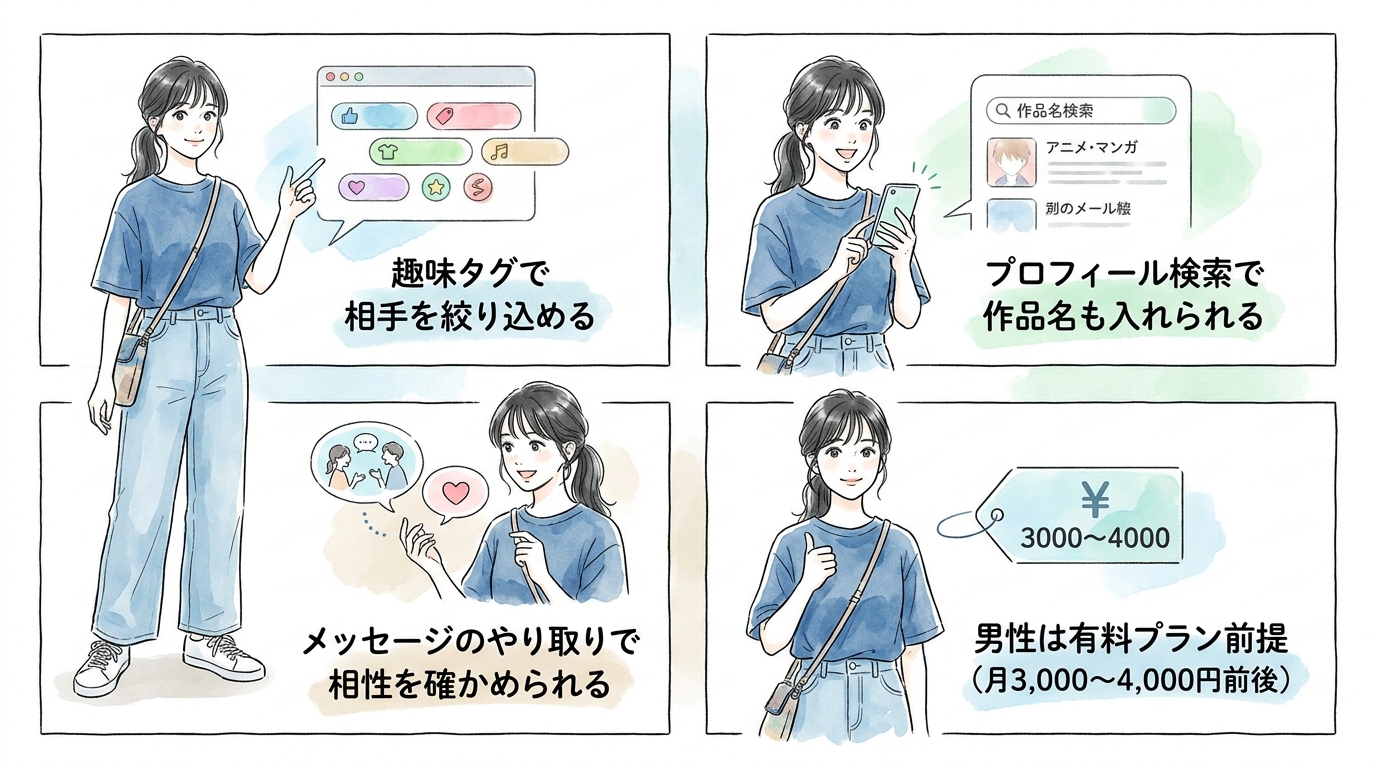 趣味タグで直接つながれるマッチングアプリは出会いの確率が最も高い