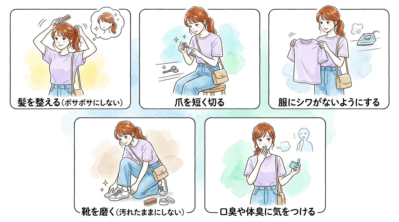 身だしなみと第一印象を整えておく