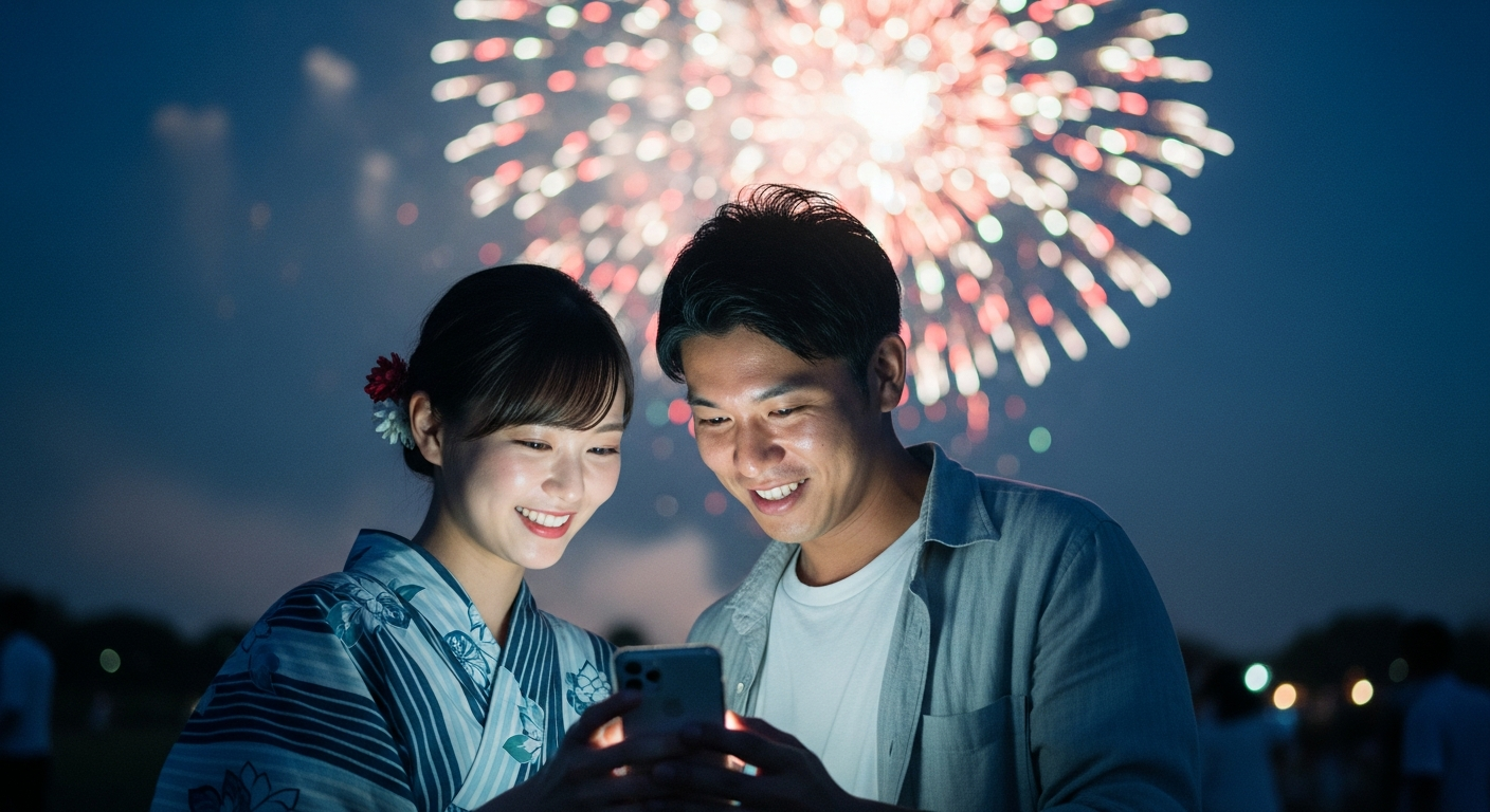 花火大会で連絡先を自然に交換できる3つの場面と、そのまま使える切り出し方