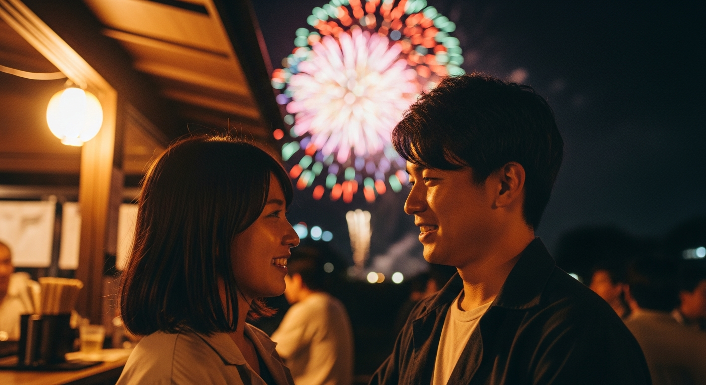 花火大会当日、グループ内で自然に距離を縮める「配置と動線」の作り方