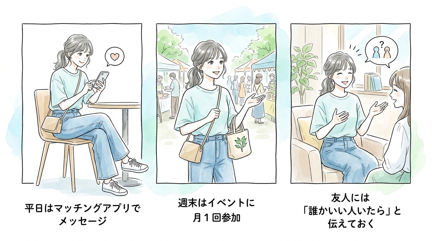 1つの方法だけに絞ると時間切れになるリスクがあり、2〜3個を同時進行させておく