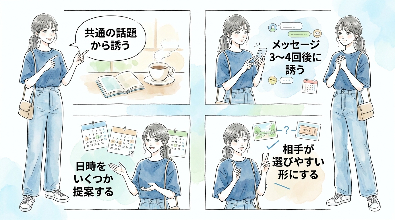 2回目のデートまでに共通の話題を見つけて提案する