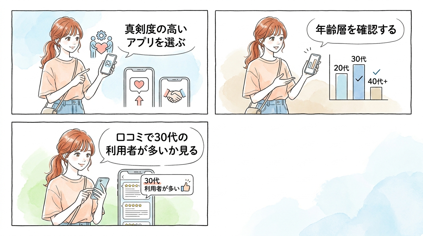 30代向けのアプリと20代向けのアプリを見分ける