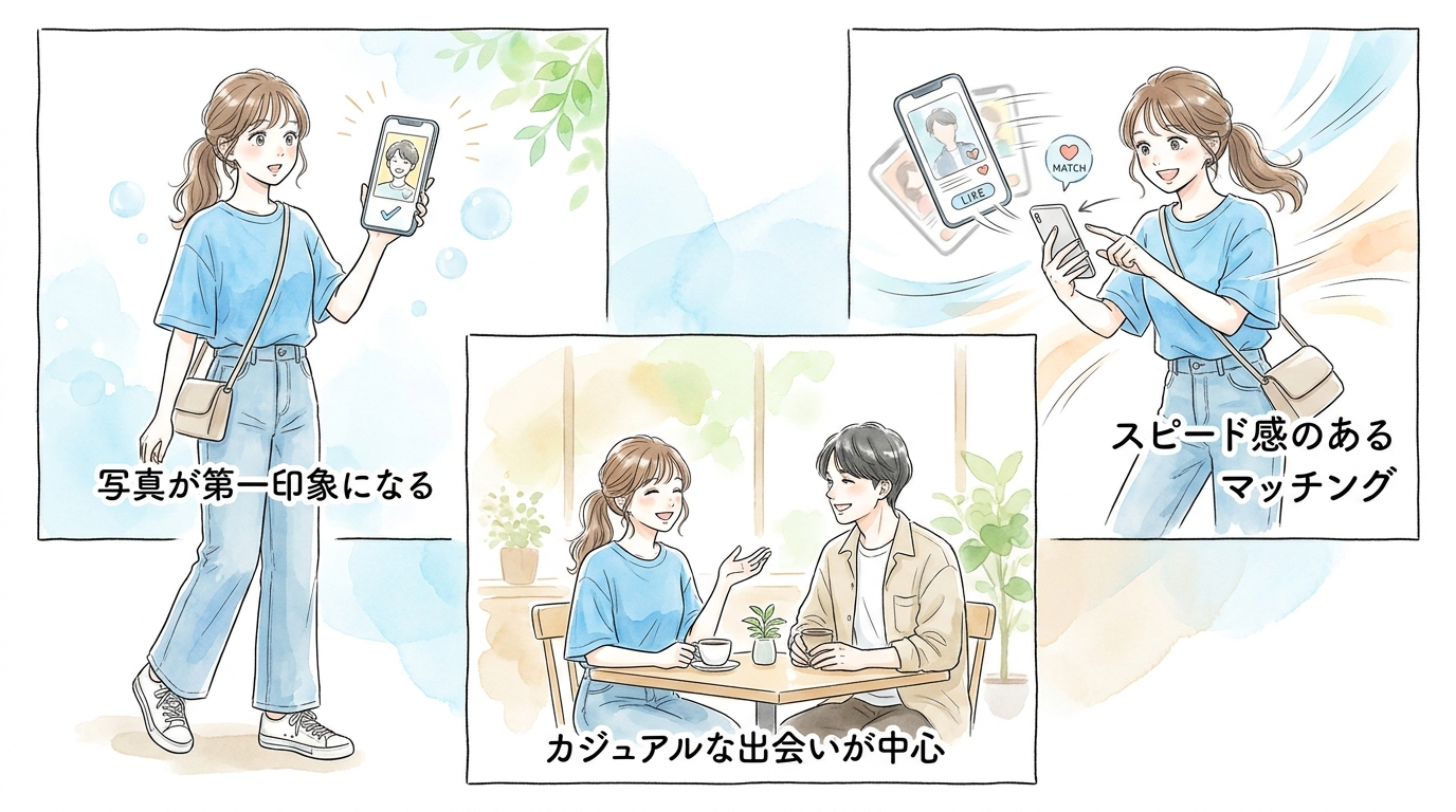 Tinderは写真重視でスピード感のある出会いが可能