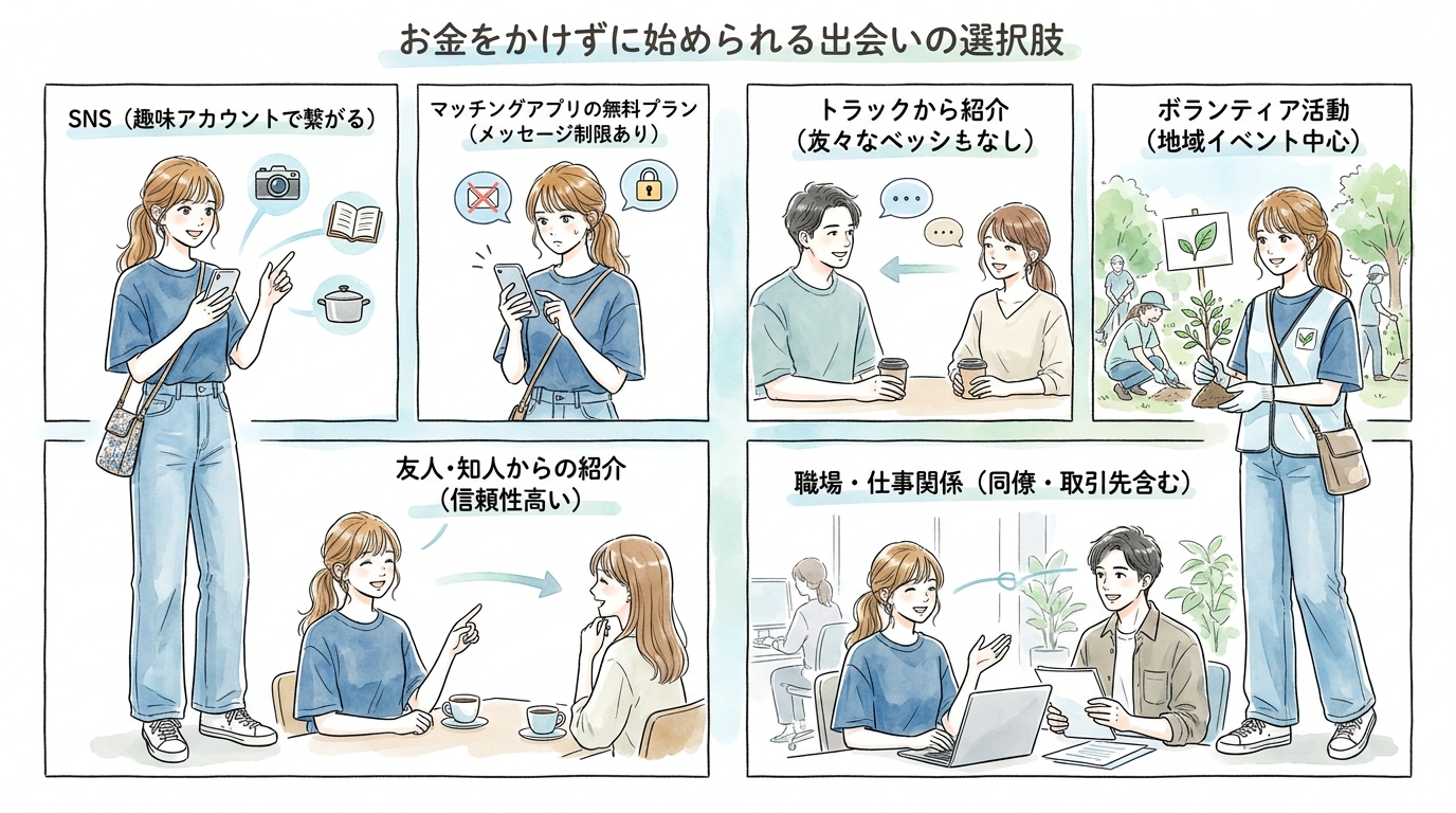 お金をかけずに始められる出会いの選択肢