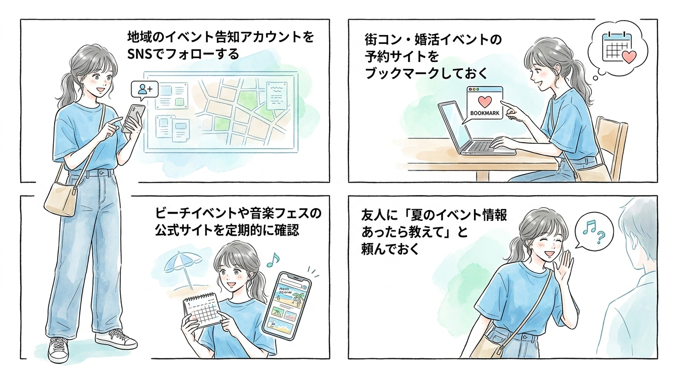 イベント情報は6月末から地域のSNS・告知サイトでチェックしておく