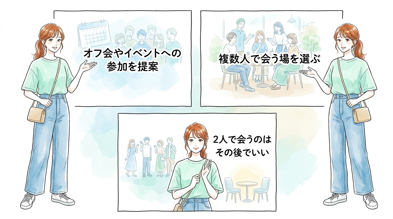 オフ会やイベント参加の提案で会うハードルを下げる