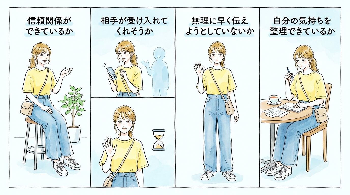 カミングアウトのタイミングを見極める基準