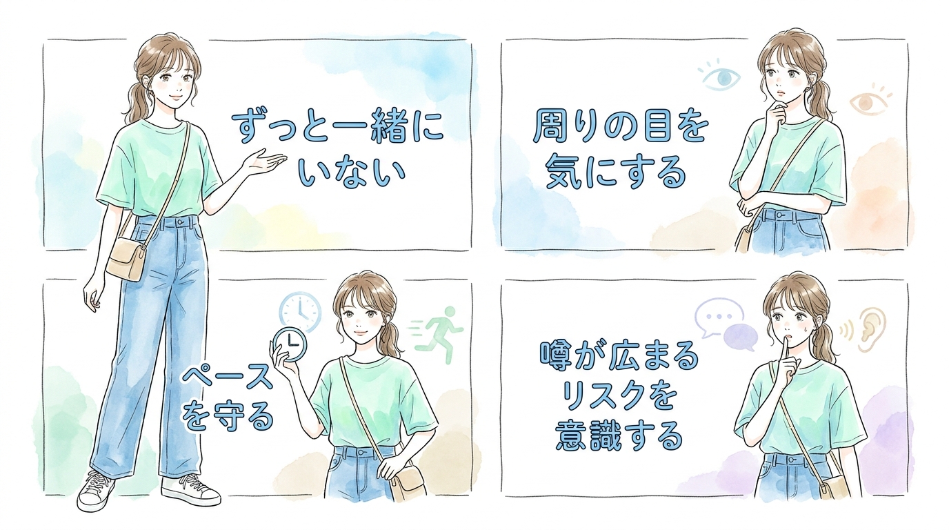 グイグイ行きすぎて周囲に噂を広げられる