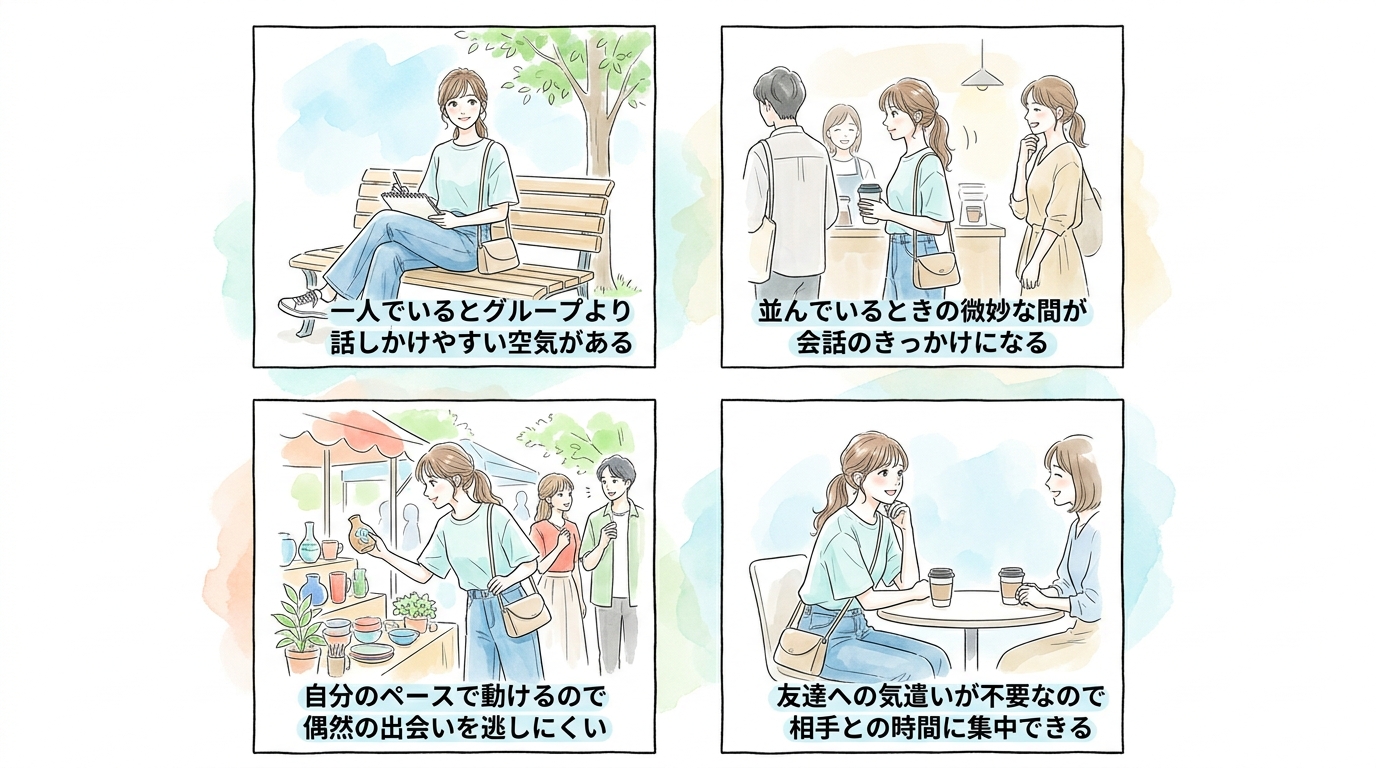 グループより動きやすく声をかけられやすい