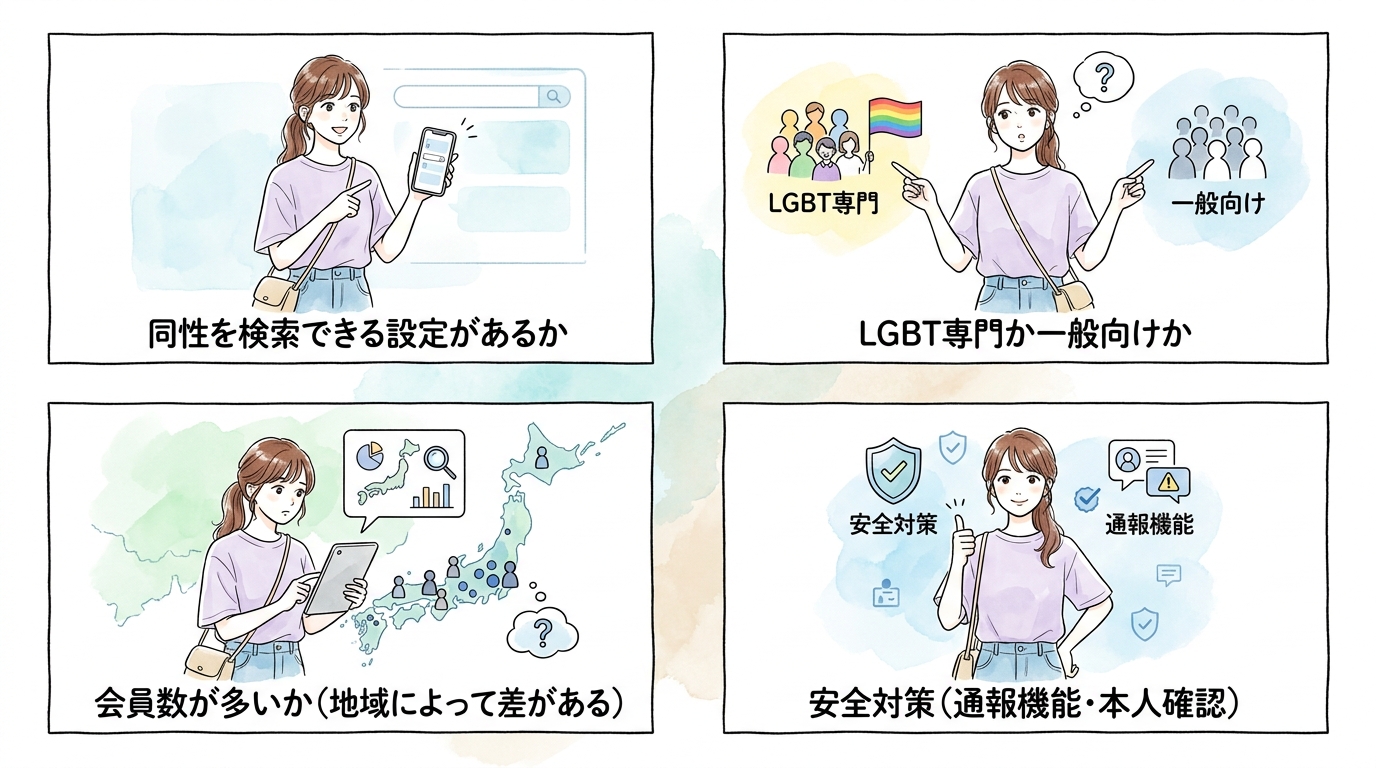 セクシュアリティ対応のマッチングアプリを使うときの選び方