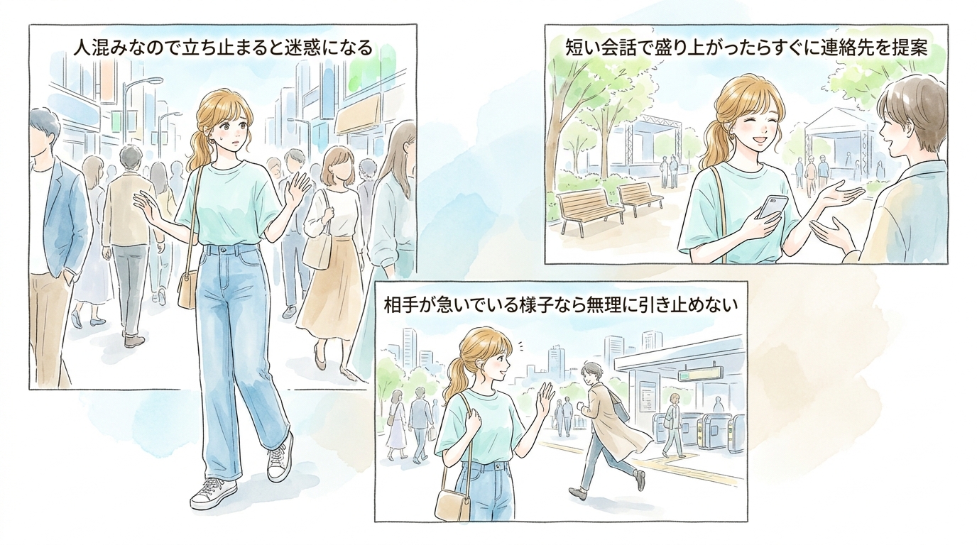 フィナーレ直後の余韻が残る帰り道で連絡先交換の成功率が上がる
