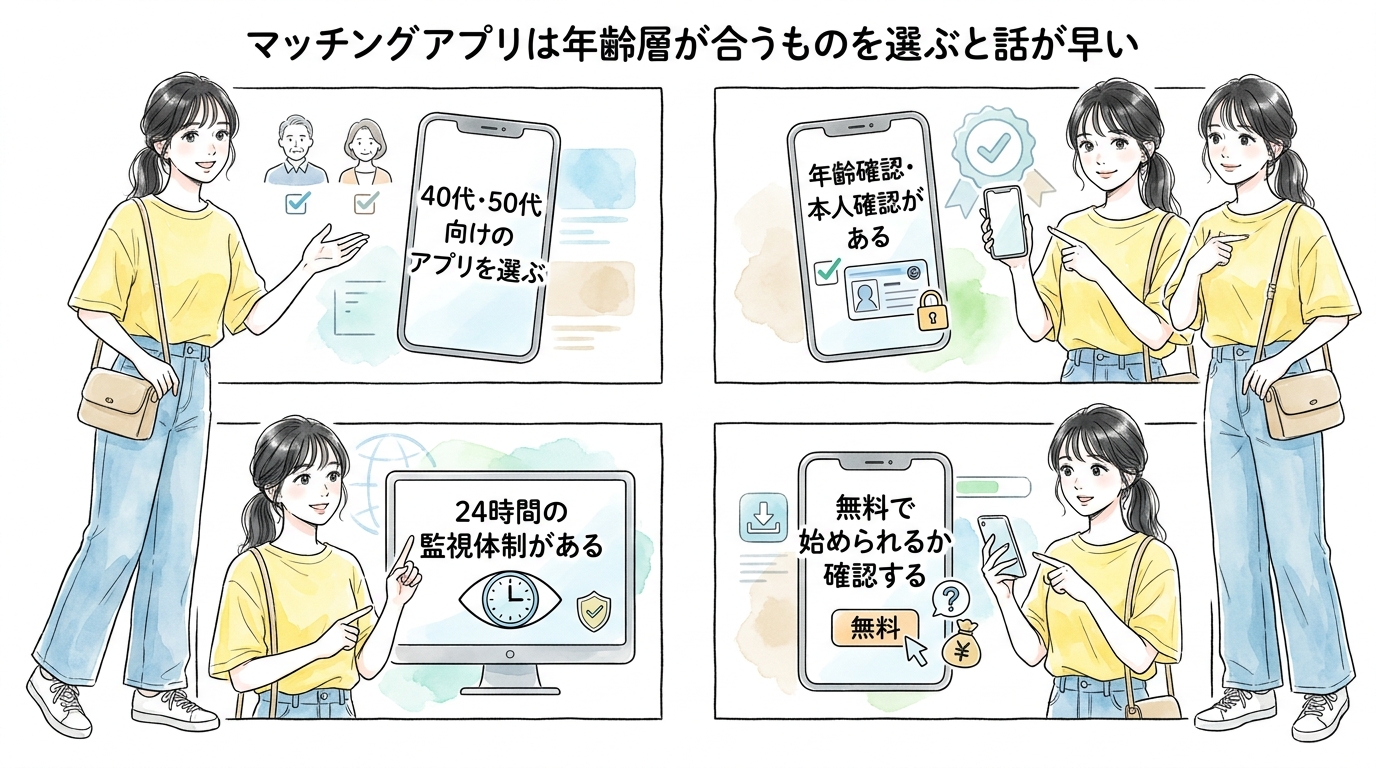 マッチングアプリは年齢層が合うものを選ぶと話が早い
