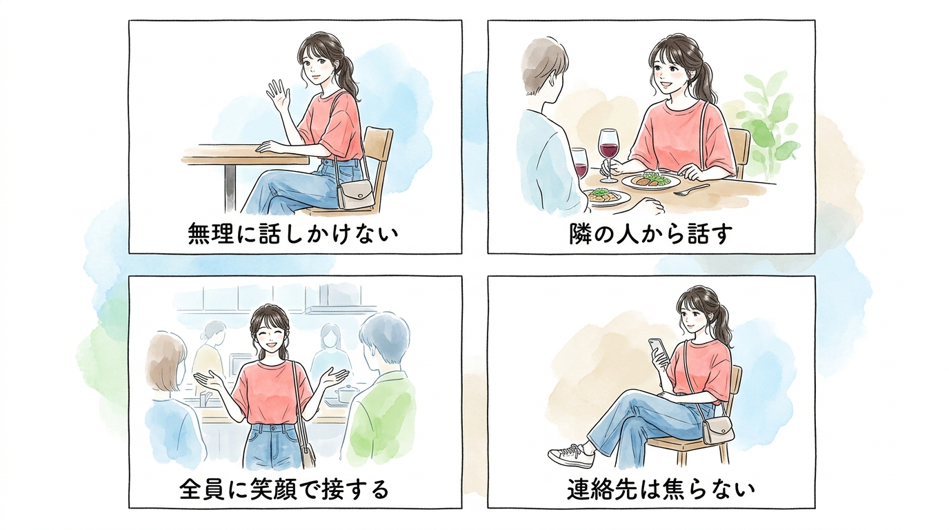 ワイン会や料理教室は会話が自然に生まれる