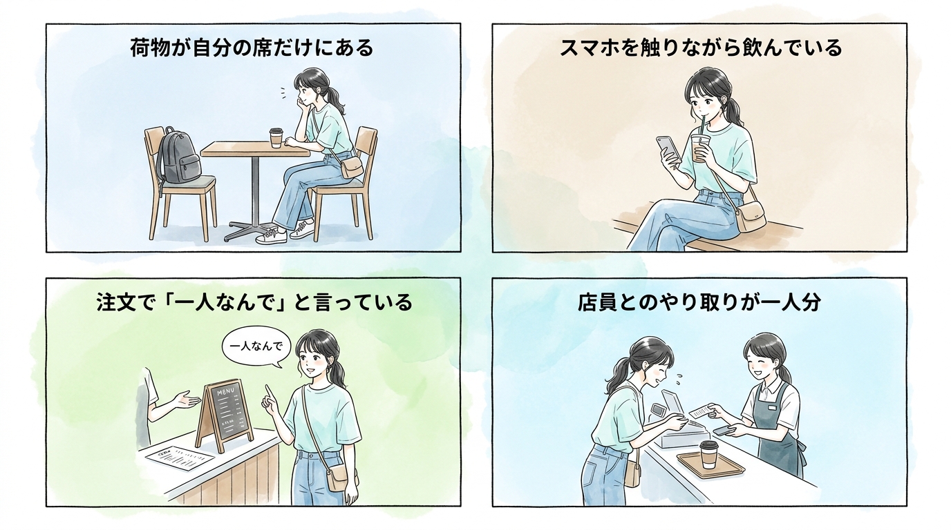 一人で来ている相手を見分けるサインを知っておく