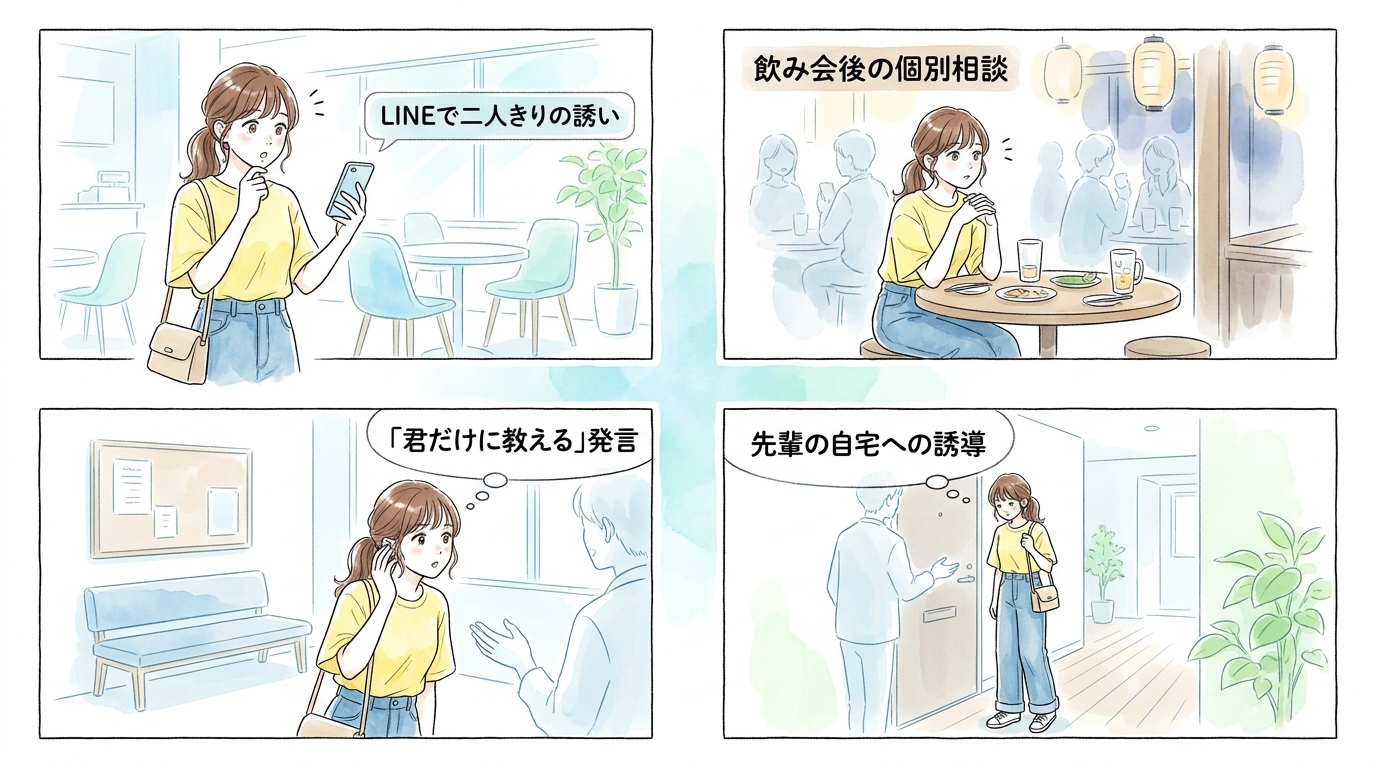 一般的なサークル活動を装いながら個人的に接触してくる手口が増えている