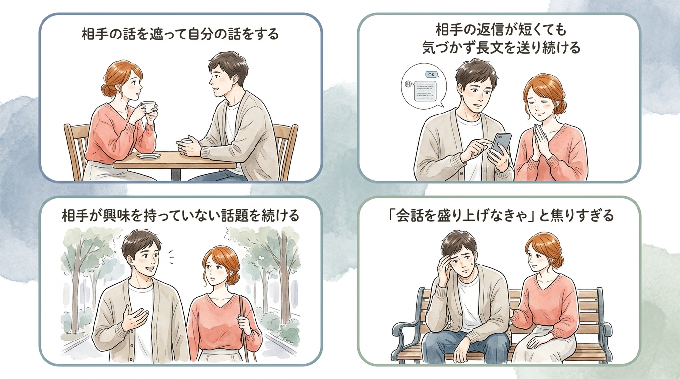 会話を盛り上げようとして逆に距離を作っている