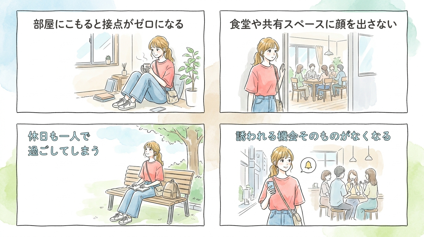 個室完結型の生活スタイルで共有時間を作らなかった