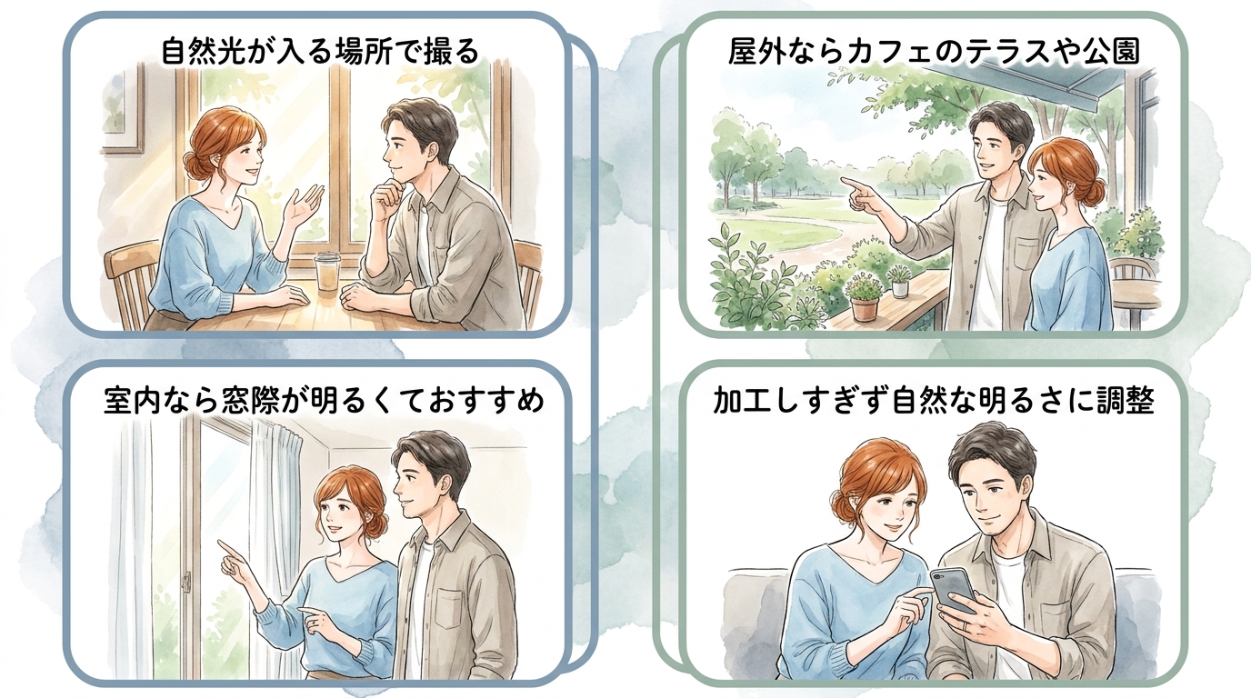 写真が暗いと「会いたい」と思われにくい