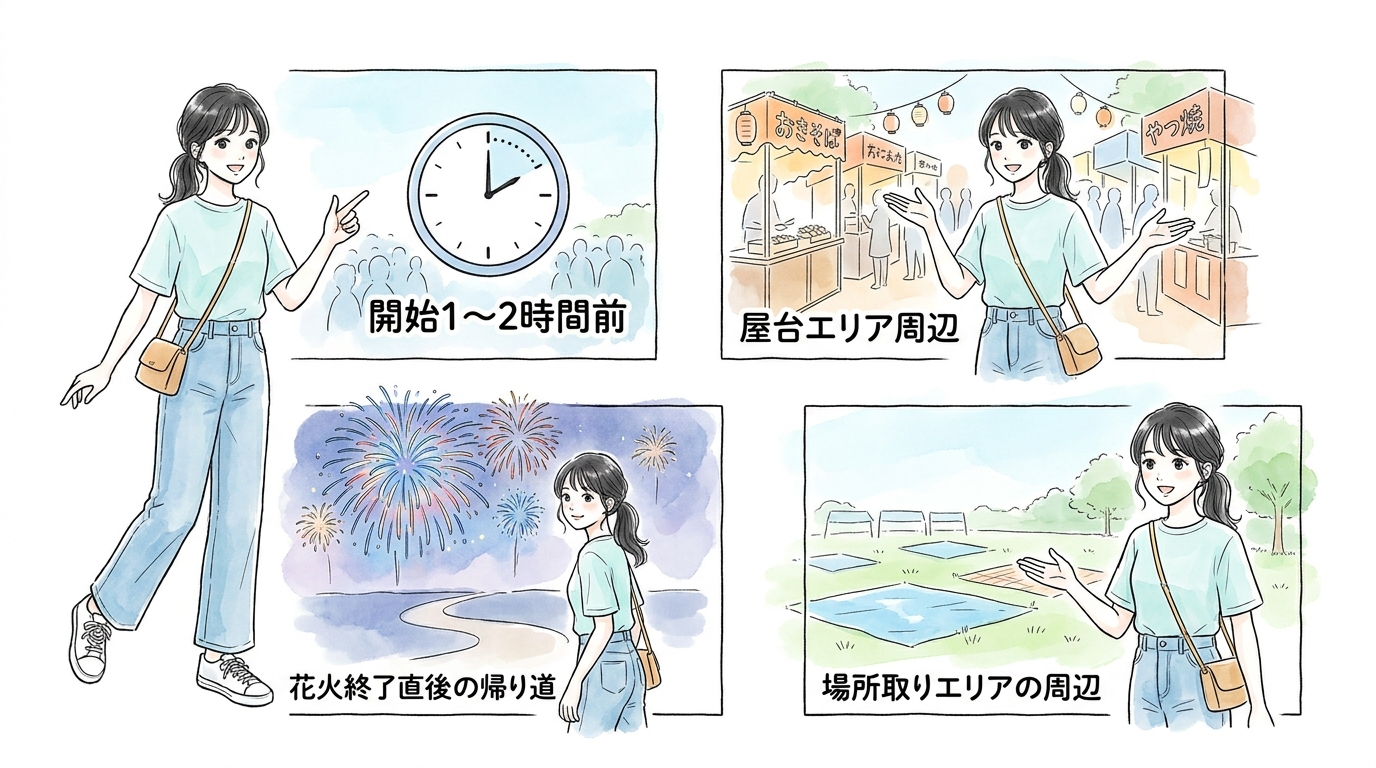 出会いが生まれやすい時間帯とエリアを事前に確認しておく