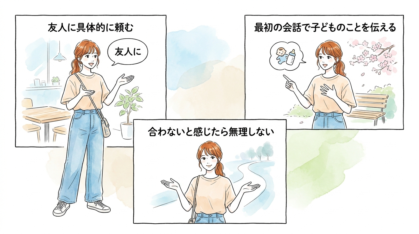 友人に紹介を頼むと「子持ち理解者」とつながれる