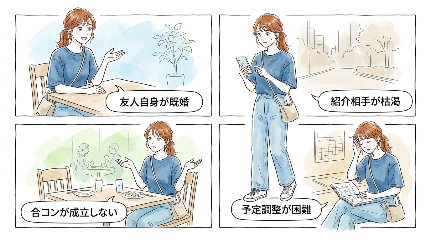 友人の紹介も合コンも「既婚者の集まり」に変わっている