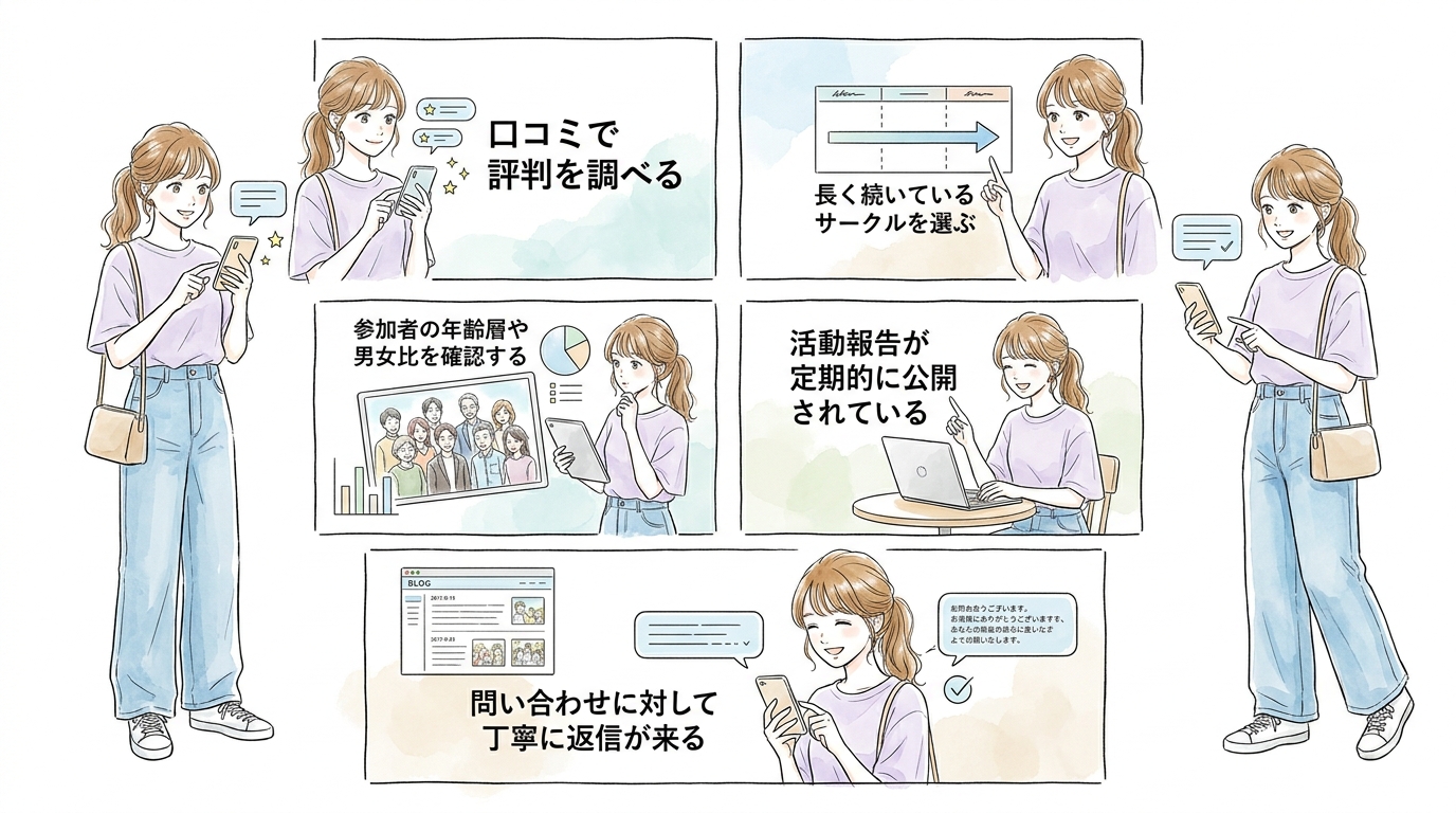 口コミで長く続いているサークルほど安心して参加できる