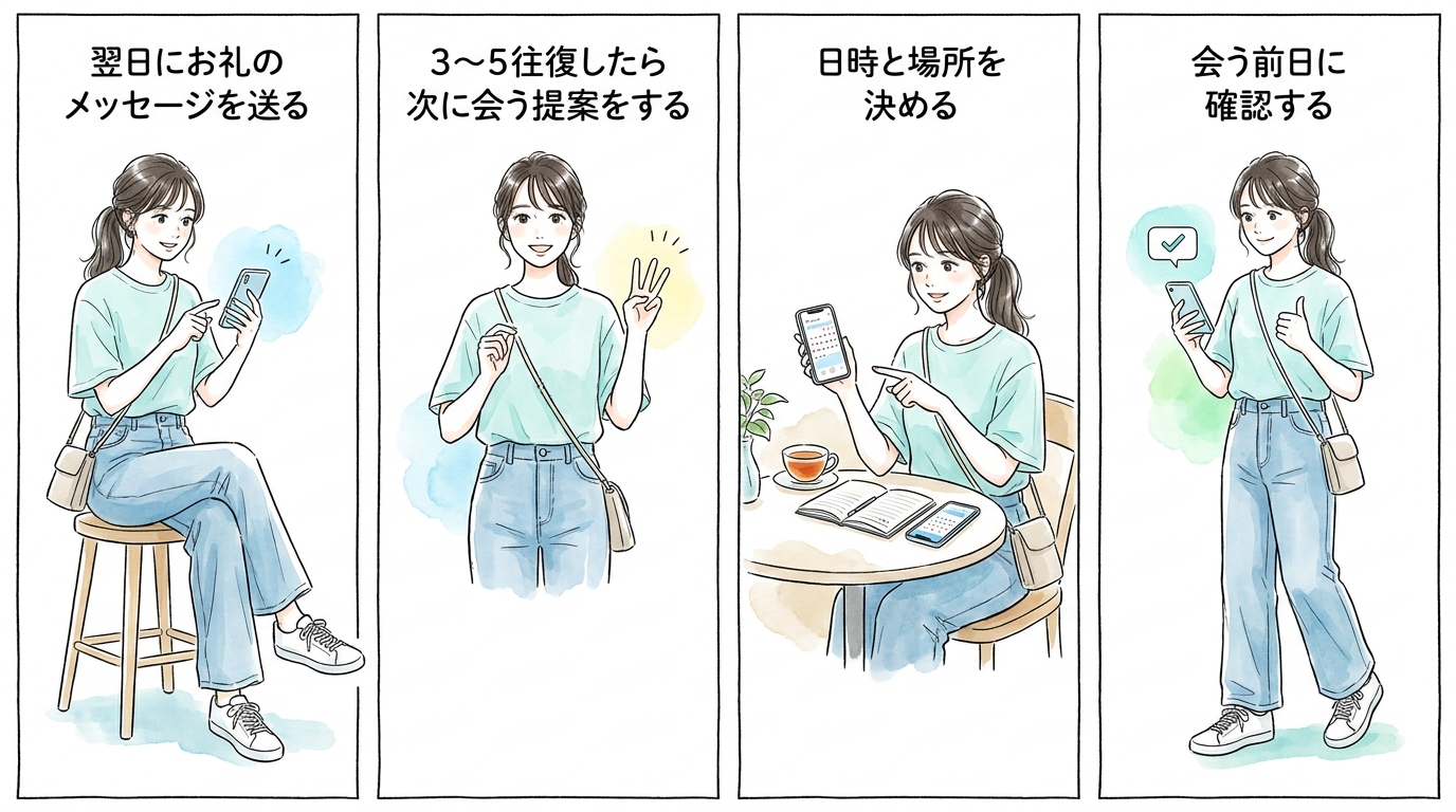 合コンや街コンで連絡先を交換した後の正しい距離の詰め方