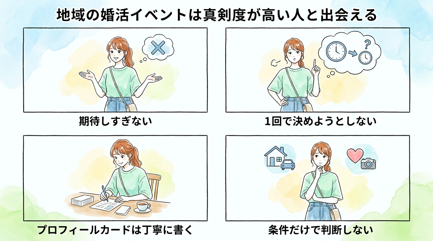 地域の婚活イベントは真剣度が高い人と出会える
