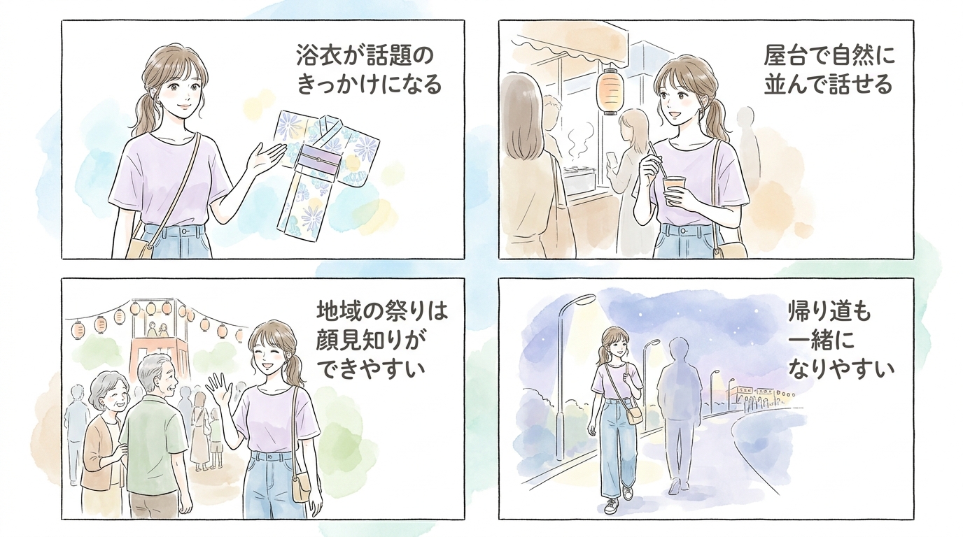 夏祭り・納涼祭で自然な距離が縮まる理由