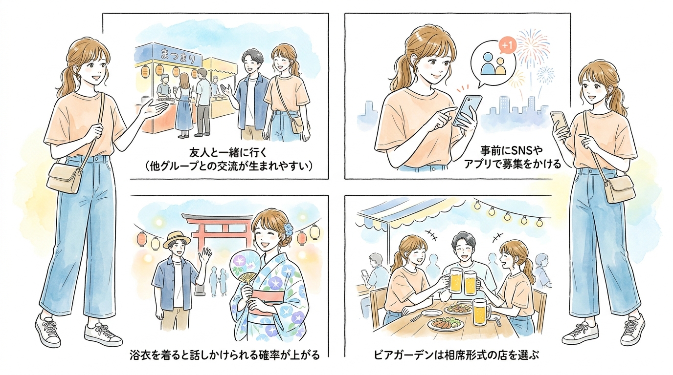 夏祭り・花火大会・ビアガーデンは「非日常の雰囲気」が会話のきっかけになる