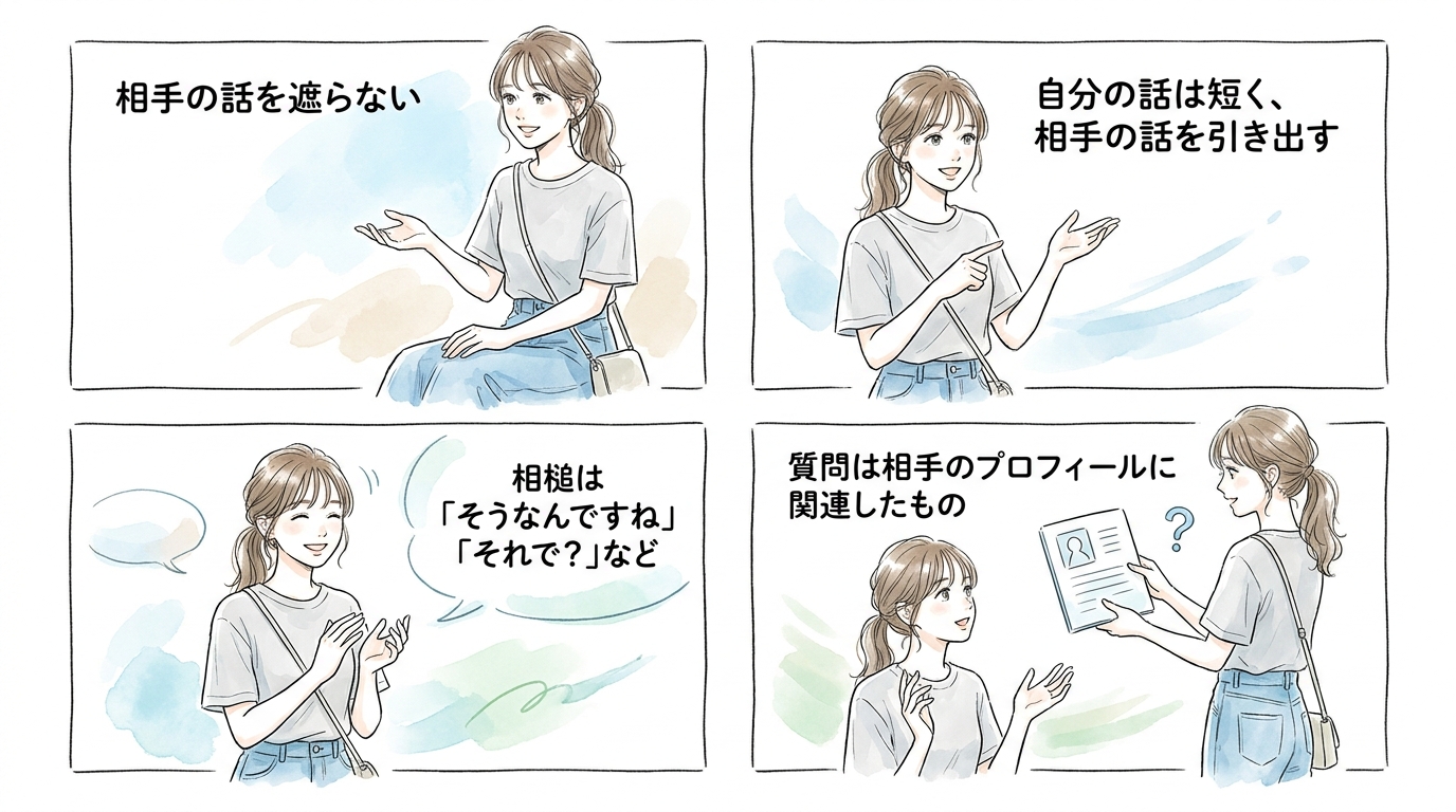 女性の話を遮らずに最後まで聞ける姿勢を持つ