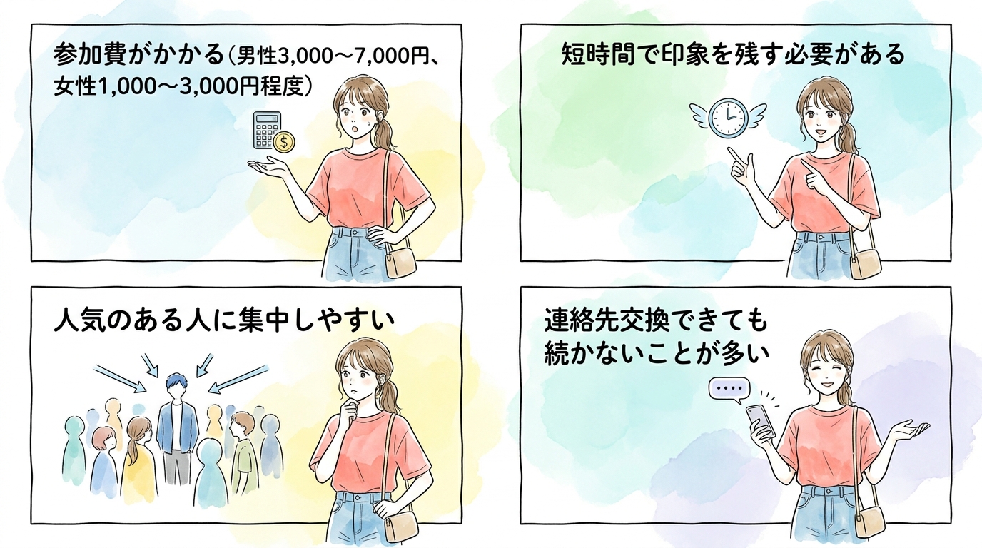 婚活パーティーや街コンで短時間に多くの人と話せる