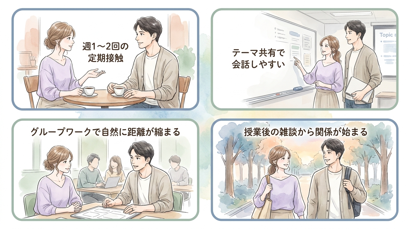 学内ゼミや少人数授業で自然に仲良くなれる