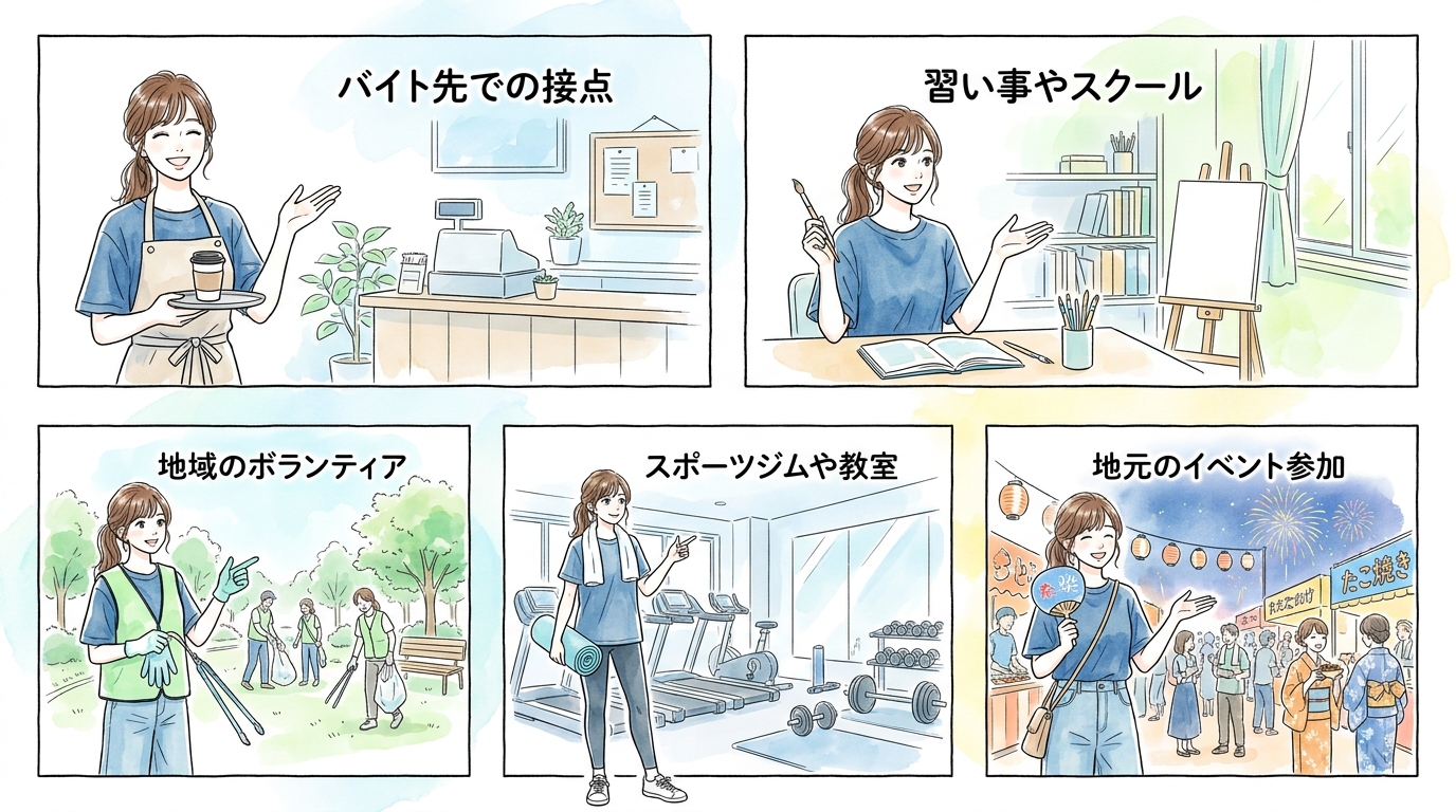 学外の日常生活で接点が生まれる出会い