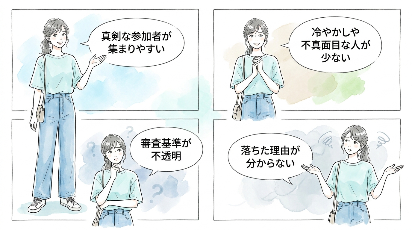 審査制と参加条件が生む安心感と不安
