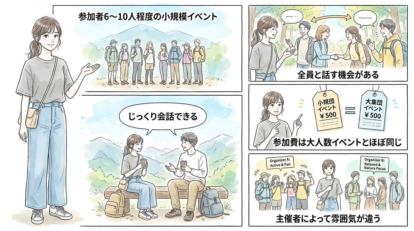 少人数制の登山婚活なら一対一でじっくり話す時間を確保できる