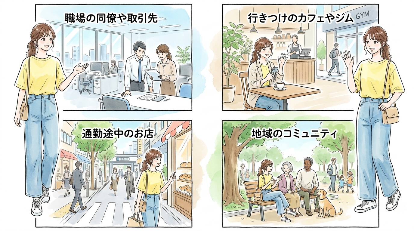 日常の行動圏内で出会う場