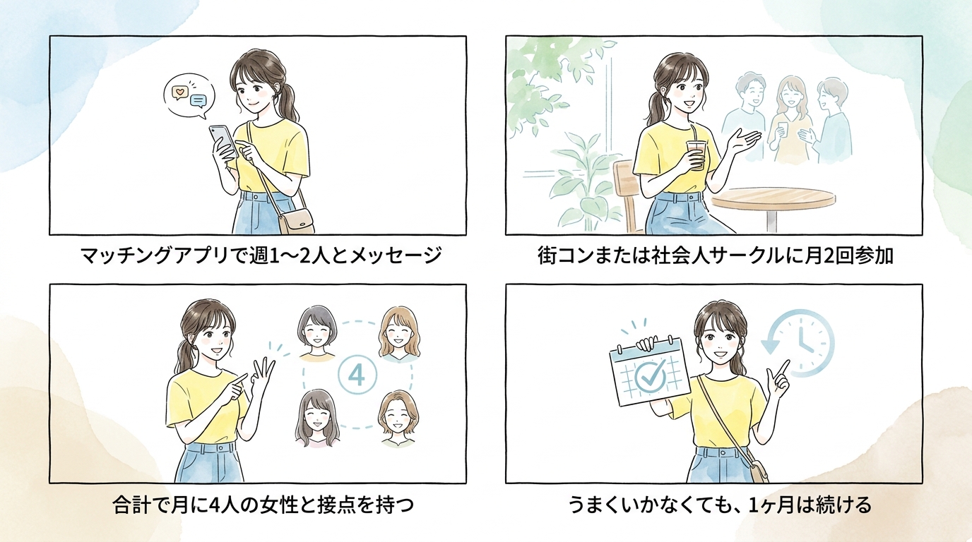最初の1ヶ月で試すべき出会いの場を2つに絞る