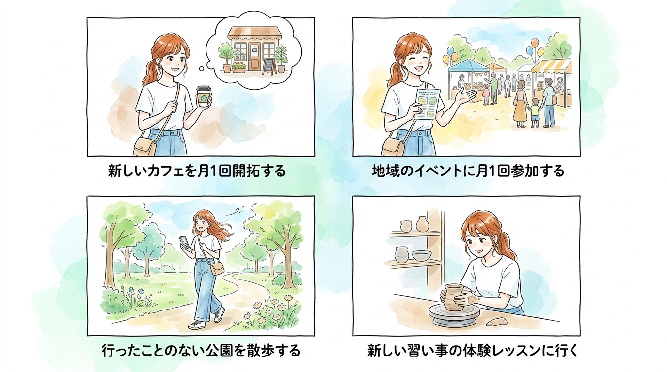 月に2回は新しい場所へ足を運ぶルールを作っている