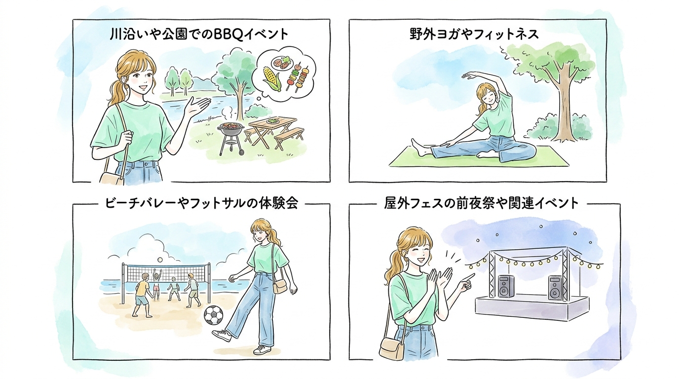 梅雨明け直後の週末に人が集まるアウトドアイベント