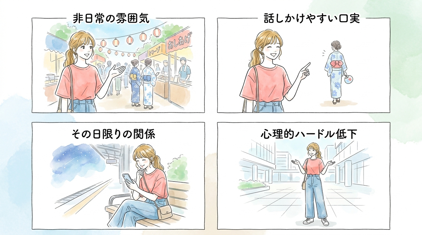 浴衣姿を狙って声をかける男性の心理
