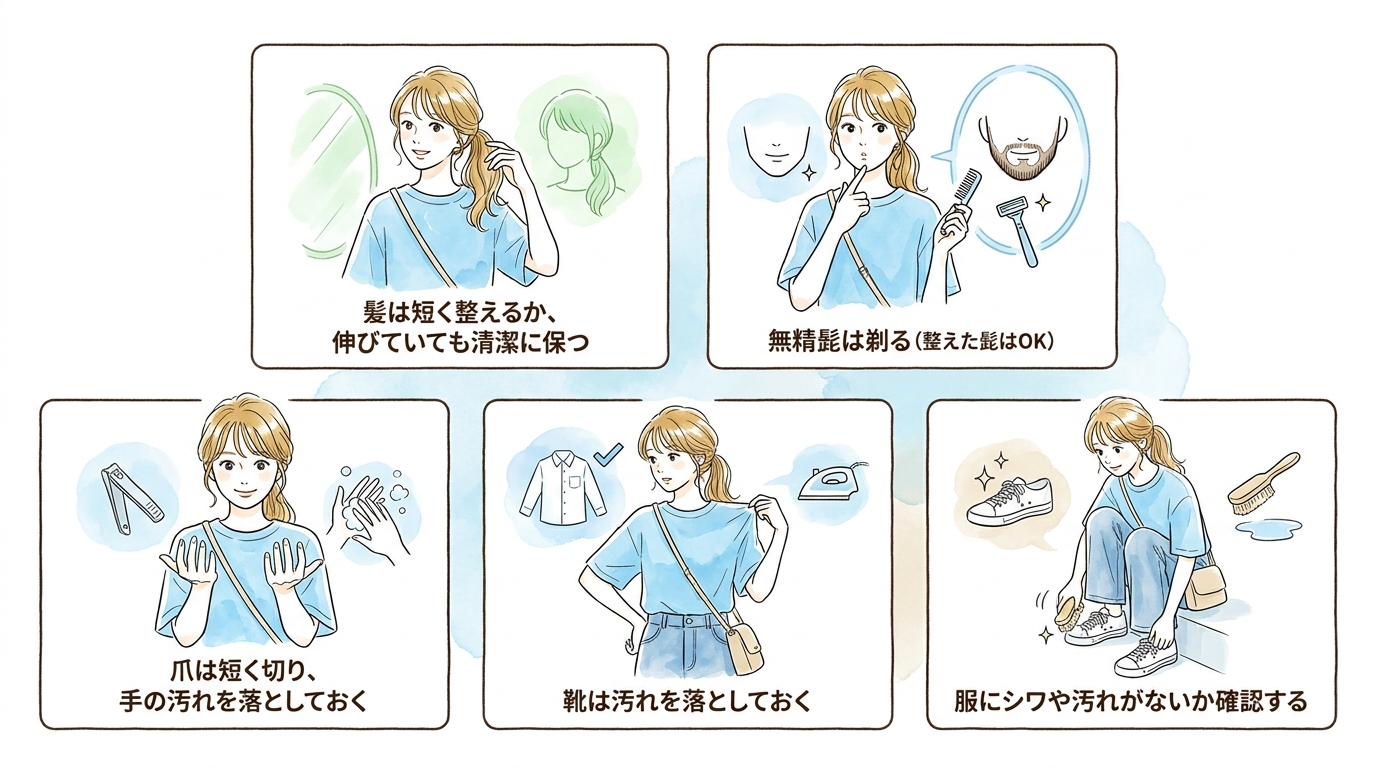 清潔感のある見た目を最低ラインとして確保しておく