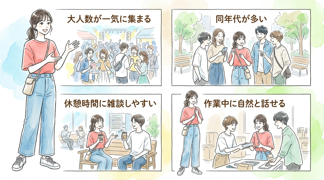 短期募集でも若い世代が一気に集まる「イベント系」の特徴