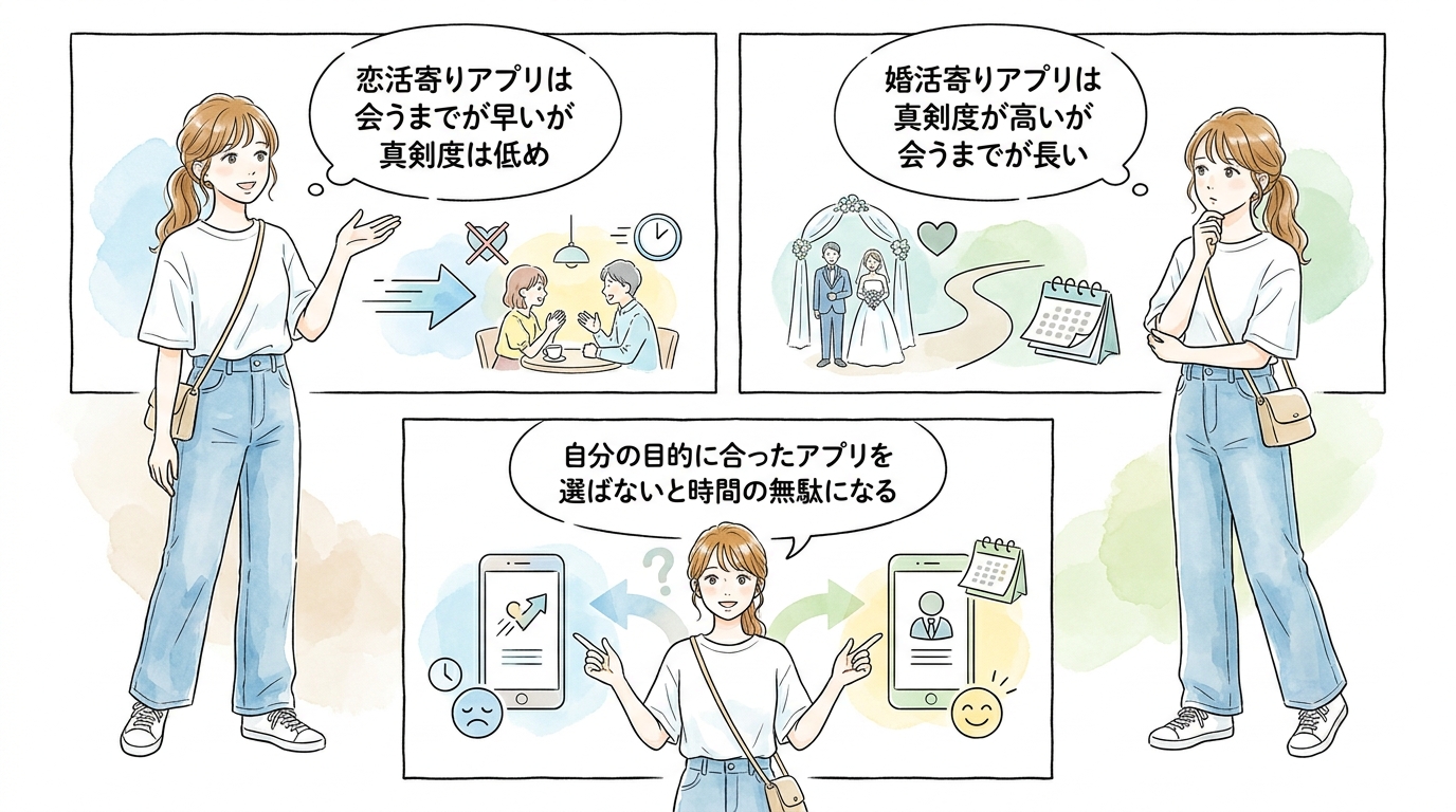 社会人向けに真剣度が高いアプリを選んでおくと会うまでが早い