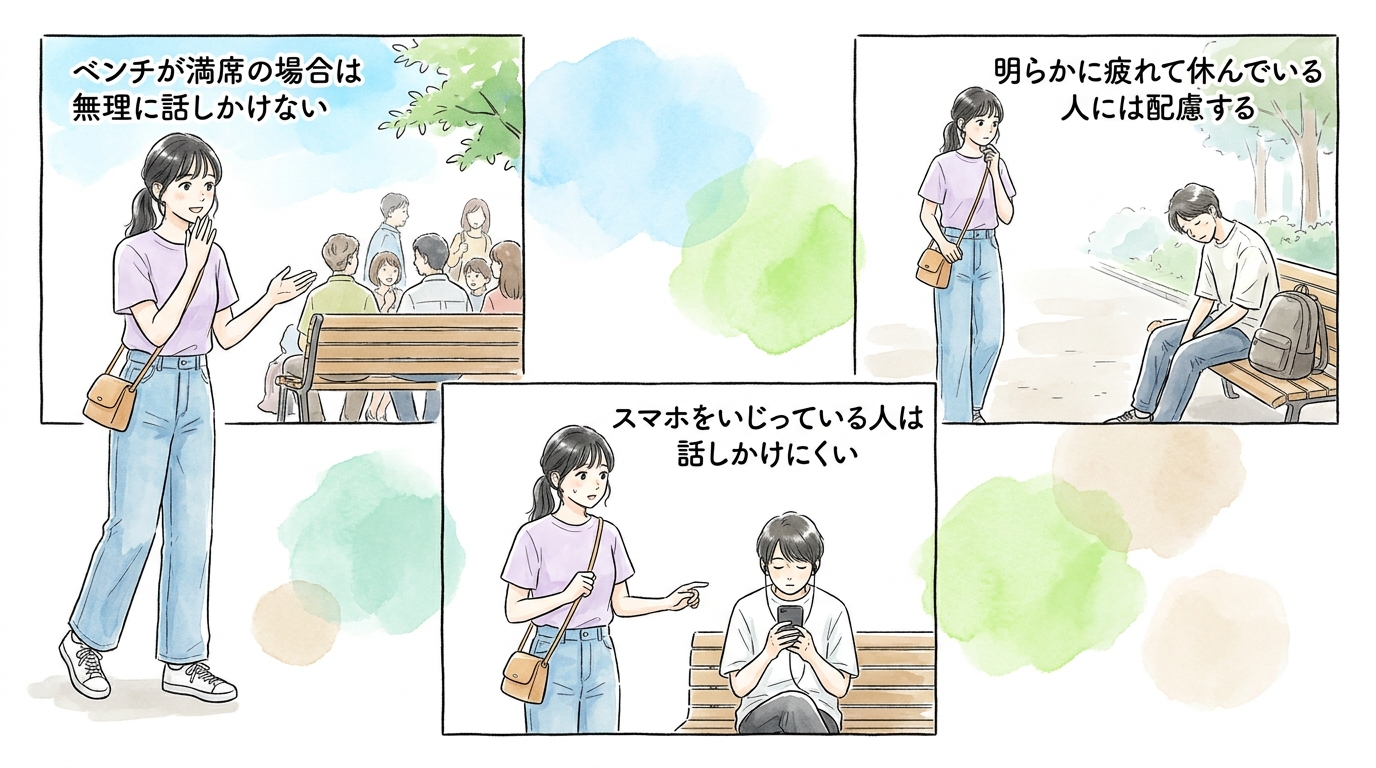 縁日エリアより休憩スペースのほうが会話が続く