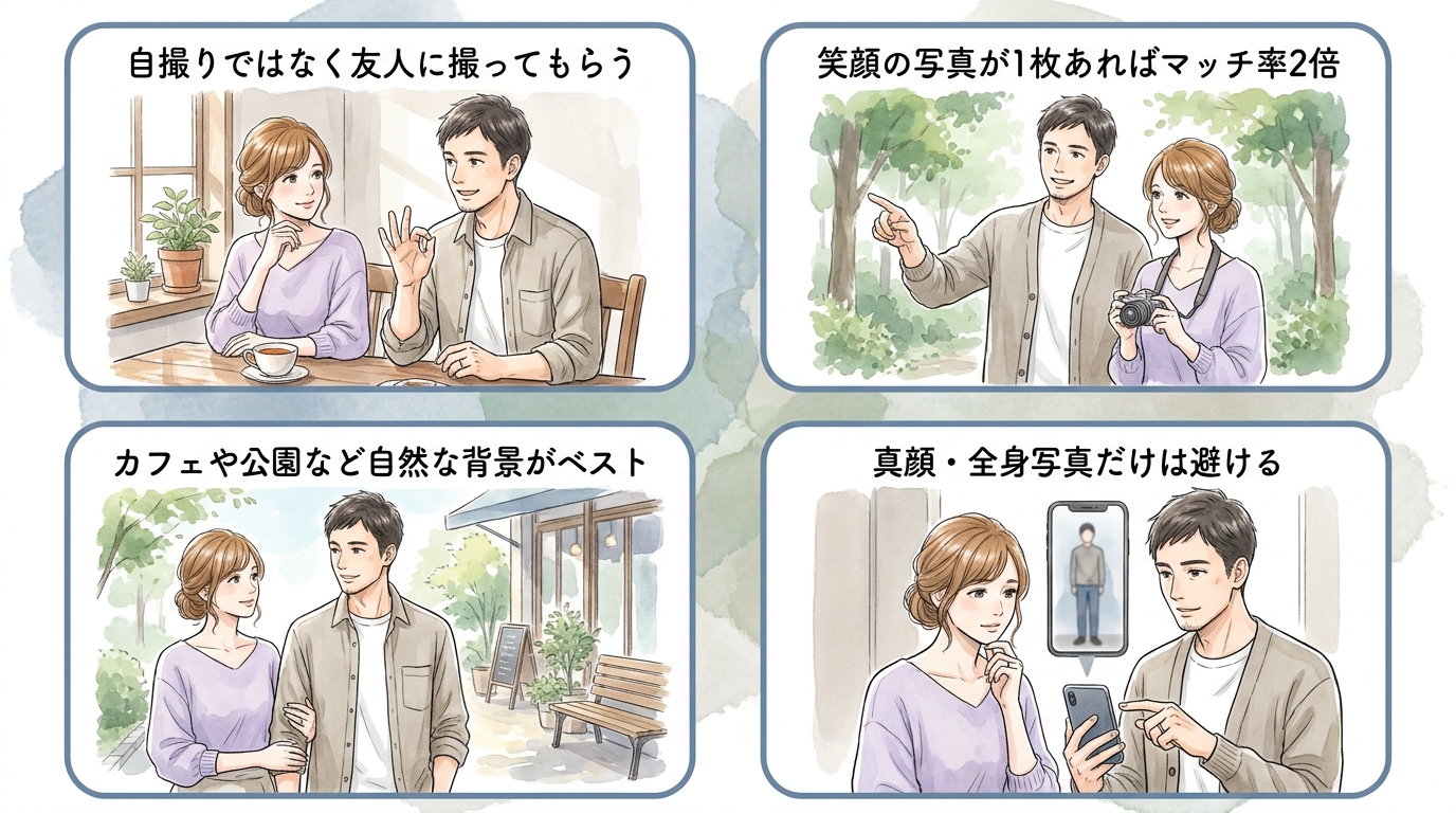 自撮りではなく友人に撮ってもらった笑顔写真が圧倒的に返信率を上げる