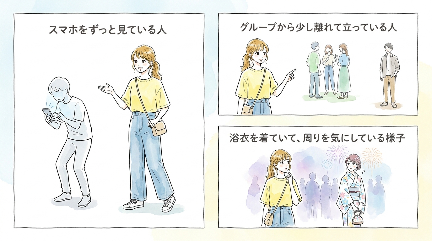 花火大会は帰り道の駅で、自然な会話が始まっている