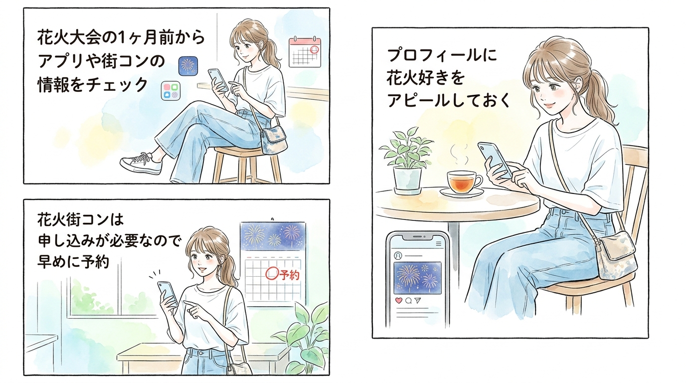 花火大会前の1ヶ月で準備を始めておくと当日の選択肢が広がる